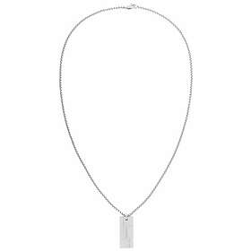 Calvin Klein 35000058 Men's Silver Tone Dog Tag Style Logo Jewellery