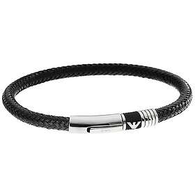 Emporio Armani EGS1624001-19 Men's Braided Black Leather and Jewellery