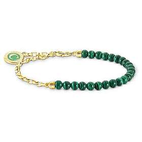 Thomas Sabo A2130-140-6-L15V Yellow Gold Plated Green Beads Jewellery