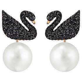 Swarovski 5193949 Iconic Black Crystal Swan Pearl Rose Gold Jewellery