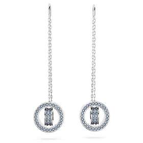Swarovski 5663498 Hollow Drop Earrings Rhodium Plated Blue Jewellery