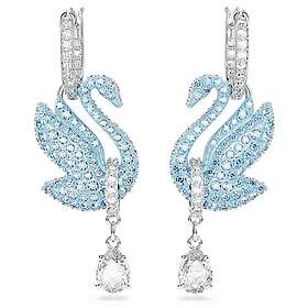 Swarovski 5660593 Iconic Swan Drop Earrings Rhodium Plated Jewellery