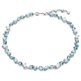 Swarovski 5666007 Gema Necklace Rhodium Plated Blue and Jewellery