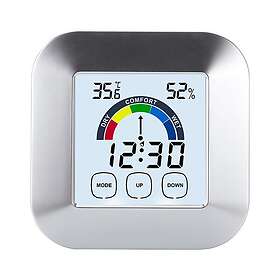 INF Digital termometer Hygrometer fargeskjerm Sølv