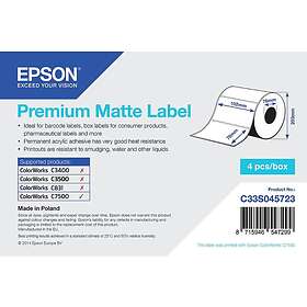 Epson C33S045723 Premium matrisskurna etiketter matt 6280 etikett 102 x 76 mm