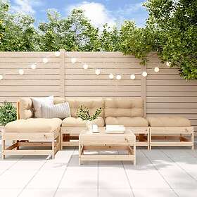 vidaXL Loungegrupp för trädgården 6 delar massiv furu 3186312