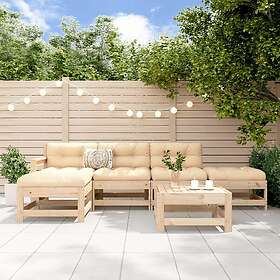 vidaXL Loungegrupp för trädgården 6 delar massiv furu 3186536