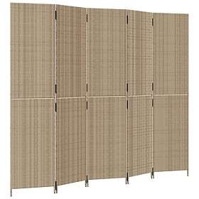 vidaXL Rumsavdelare 5 paneler beige konstrottning 365367