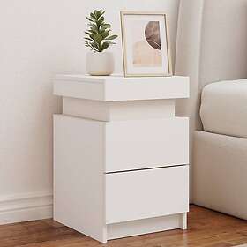 vidaXL Nightstand White 35x39x55cm LED 836749