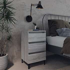 vidaXL Yöpöytä med metallben 2 st grå sonoma 40x35x69 cm 813143