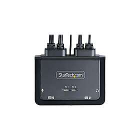 Compact StarTech.com 2-Port Hybrid USB-C DisplayPort Cable KVM Switch 4K 60Hz KV