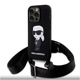 Karl Lagerfeld Flytande Silikon Crossbody Ikonik Fodral till iPhone 15 Pro