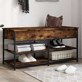 vidaXL Benk Røkt Eik 100x42.5x50 cm Konstruert Tre 839035