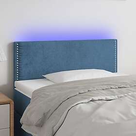 vidaXL Sengegavl LED blå 100 x 5 78/88 cm sammet 3121518