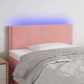 vidaXL Sänggavel LED rosa 100 x 5 78/88 cm sammet 3121519