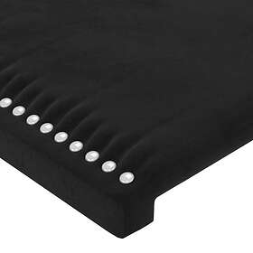 vidaXL Sänggavel LED svart 147x16x118/128 cm sammet 3123958