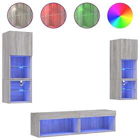 vidaXL Support TV 6 delar LED grå sonoma konstruerat trä 3216620
