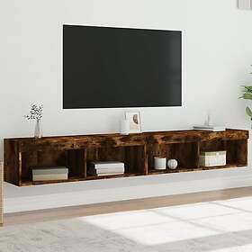 vidaXL TV Stand med LED-belysning 2 st rökfärgad ek 100x30x30 cm 837164