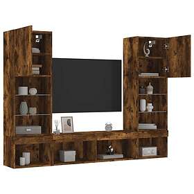 vidaXL TV Stand 5 delar LED smoke oak engineered wood 3216694