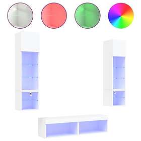 vidaXL TV Stand 6 delar LED vit konstruerat trä 3216622