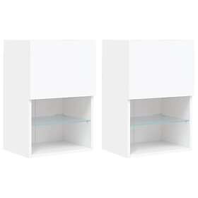 vidaXL TV-bänk med LED-belysning 2 st vit 40,5x30x60 cm 837030