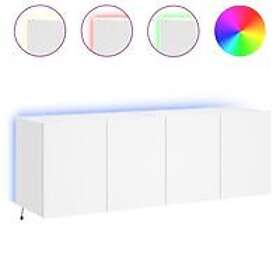 vidaXL Väggmonterad tv-bänk LED 2 st vit 60x35x41 cm 837303