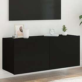 vidaXL Väggmonterad TV Stand LED svart 100x35x41 cm 837324