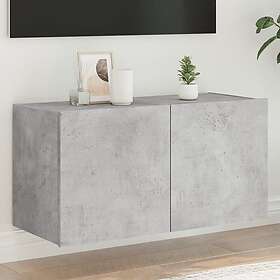 vidaXL Väggmonterad TV-benk LED betonggrå 80x35x41 cm 837319