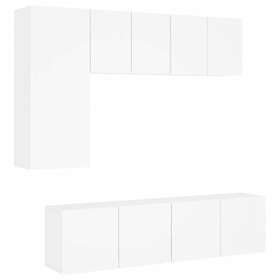 vidaXL Väggmonterade TV-enheter 5 delar vit konstruerat trä 3216464