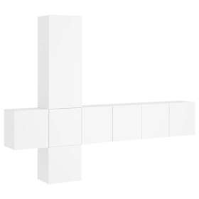 vidaXL Väggmonterade TV-enheter 5 delar vit konstruerat trä 3216457