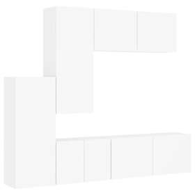 vidaXL Väggmonterade TV-enheter 5 delar vit konstruerat trä 3216489