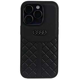 Audi iPhone 14 Pro Skal Genuine Leather Case Svart