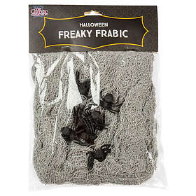 Spindelnät i tyg med spindlar