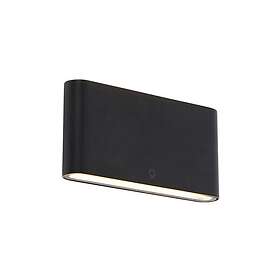 Qazqa Moderne utendørs vegglampe sort 17,5 cm inkl. LED IP65 Batt