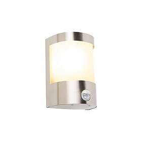 Qazqa Moderne utendørs vegglampe i rustfritt stål bevegelsessensor IP44 Mira