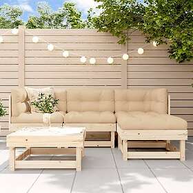vidaXL Loungegrupp för trädgården 5 delar massiv furu 3186165