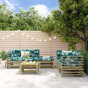 vidaXL Loungegrupp med dynor 6 delar impregnerad furu 3186206