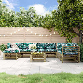 vidaXL Loungegrupp med dynor 8 delar impregnerad furu 3186584