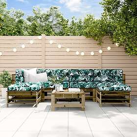 vidaXL Loungegrupp med dynor 7 delar impregnerad furu 3186402