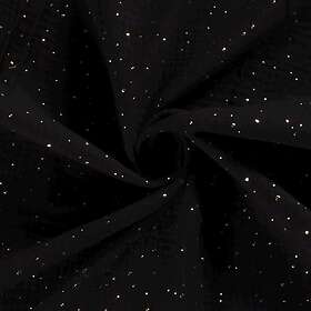 KC Muslin tyg, Guld dots Svart