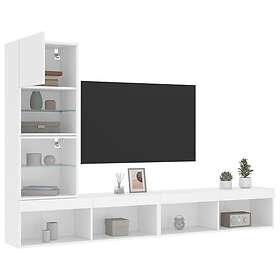 vidaXL Tv-bänk 4 delar LED vit konstruerat trä 3216640