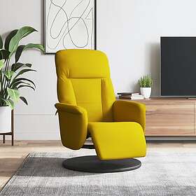 vidaXL Reclinerfåtölj med fotstöd gul sammet 356687