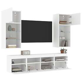 vidaXL Support TV 5 delar LED vit konstruerat trä 3216743