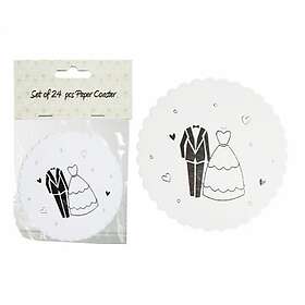 Glasunderlägg bröllopspar