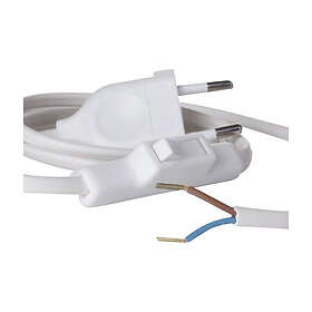 E:ZO Lampettledning M/bryter Hvit 1,5m