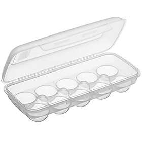 Emsa CLIP & CLOSE 504394 ägglåda för 10 ägg hållbar med klämförslutning diskmaskinsäker transparent