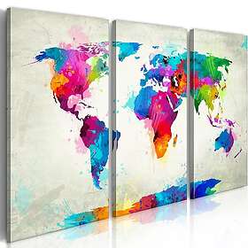 Arkiio Akrylglastavla World Map: An Explosion of Colours Foto på akryl [Glass] 9 A3-Acrylglasbild160