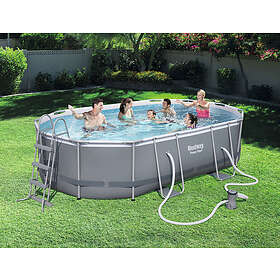 Bestway Power Steel Oval Pool m. Tillbehör 488x305