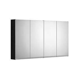 Gustavsberg Artic spegelskåp med ljus, 118,8x66,2 cm, svart ek