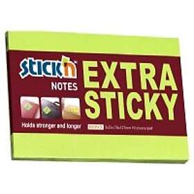 Stick¿n: Notisblock Stick'n Extra Sticky 76x127mm grön